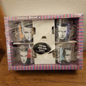 Vintage James Dean Collectible Tumblers Set of 4 1999